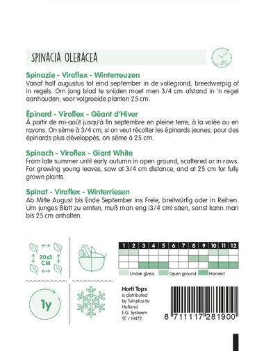 Horti Tops® Spinat Rembrand F1, 10g