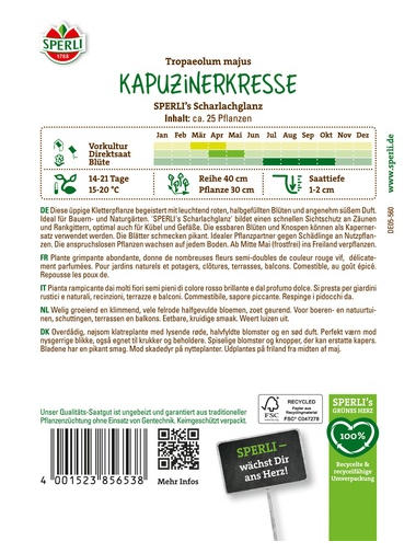 Kapuzinerkresse SPERLI's Scharlachglanz