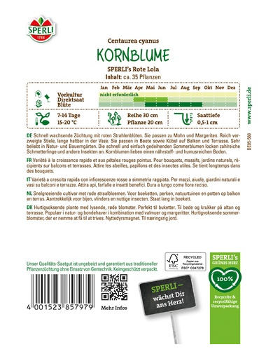 Kornblume SPERLI's Rote Lola