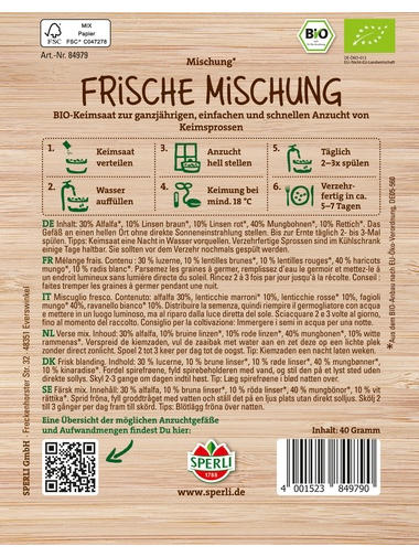 BIO Keimsprossen-Saat Frische Mischung