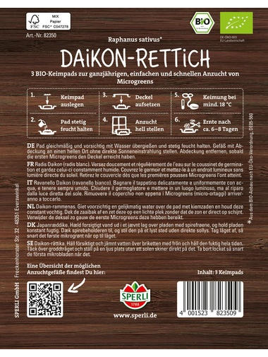 BIO Microgreen-Pads Daikon-Rettich