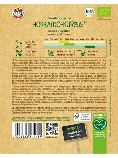 BIO Hokkaido-Kürbis, F1