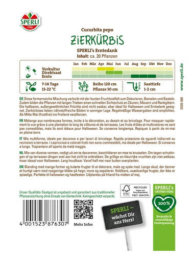 Zierkürbis SPERLI's Erntedank